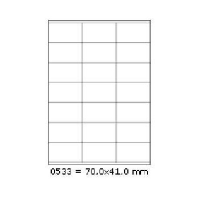Etichete autoadezive 70 x 41 mm, 21 de etichete, A4, 100 coli