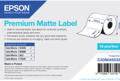 Epson C33S045532 Premium Matte, pentru ColorWorks, 102x76mm, 440buc., alb etichete autoadezive