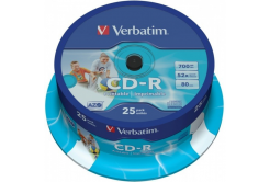 CD-R Verbatim DL+ 80min Printable SPINDL