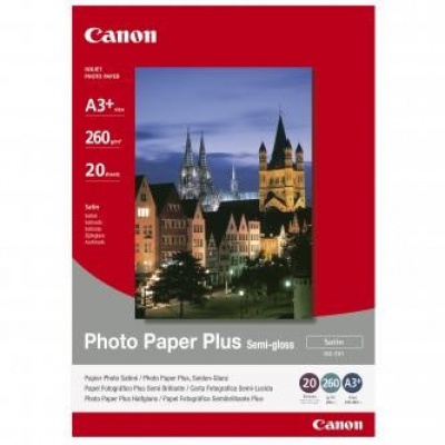 Canon SG-201 Photo Paper Plus Semi-Glossy, hartie foto, semi lucios, satin, alb, A3+, 260 g/m2, 20 buc