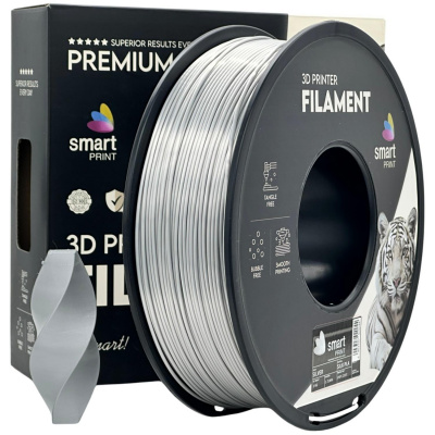 Smart Print FG-S90-E1, 3D filament, PLA Silk, 1,75mm, 1000g, Argintiu (Silver)