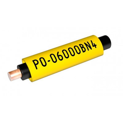 Partex PO-068Q10DN4, galben perete sub?ire perforată, 25 m, marcaj tub termocontractabil din PVC cu formă de memorie, PO ovală