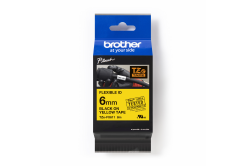 Brother TZ-FX611 / TZe-FX611 Pro Tape, 6mm x 8m, flexi, text negru / fundal galben, banda original