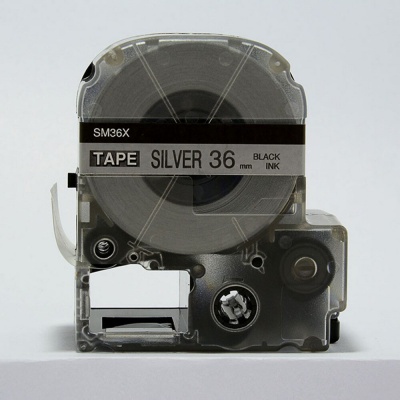 Epson LC-SM36X, 36mm x 8m, text negru / mat fundal argintiu, banda compatibila