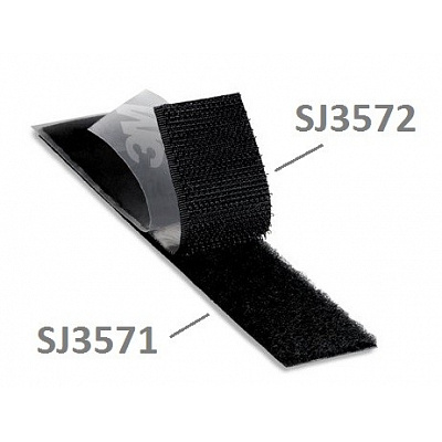 3M Hook & Loop™ SJ3571, černý, smyčky 25 mm x 45,7 m