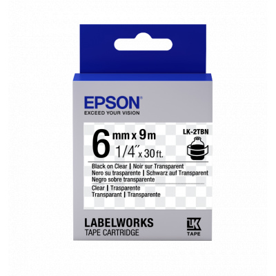 Epson LabelWorks LK-7TBN C53S657007 36mm x 9m, text negru / fundal transparent, banda original