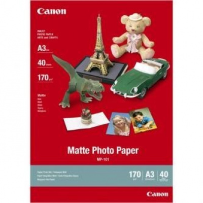 Canon Matte Photo Paper MP-101 7981A008, 170 g/m2, A3, 40buc., mat, jet de cerneală, alb, hârtie fotografică