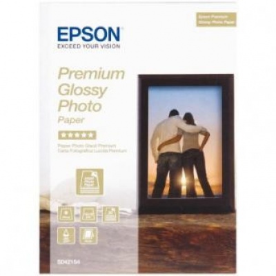Epson S042154 Premium Glossy Photo Paper, hartie foto, lucios, alb, 13x18cm, 255 g/m2, 30 buc