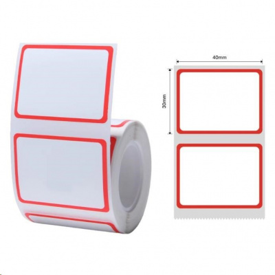 Niimbot etichete T A2A78268903, 40x30mm 230buc. Cadru roșu pentru B21, B21S, B3, B1S