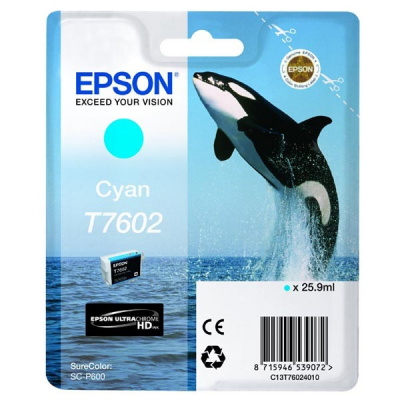 Epson T7602 C13T76024010 azuriu (cyan) cartus original