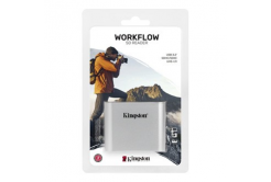 Kingston cititor de carduri de memorie USB (3.2), Workflow Dual-Slot SDHC/SDXC UHS-II Card Reader, SD, extern, argintiu