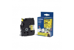 Brother TZ-FX651 / TZe-FX651, 24mm x 8m, flexi, text negru / fundal galben, banda original
