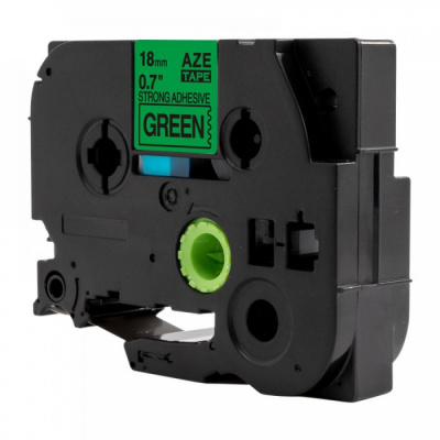 Banda compatibila Brother TZ-S741 / TZe-S741, 18mm x 8m, extr.adh. text negru / fundal verde