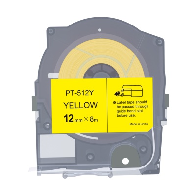 Max LM-512Y, 12mm x 8m, galben banda compatibila
