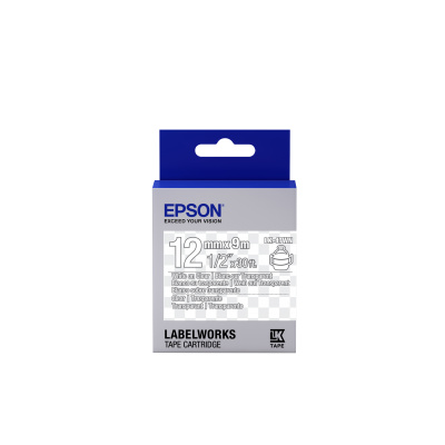Epson LabelWorks LK-4TWN C53S654013 12mm x 9m, text alb / fundal transparent, banda original
