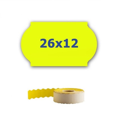 Etichete de pret pentru etichetarea clestilor, 26mm x 12mm, 900buc., semnal galben