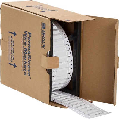 Brady LSZH-250-2-WT / 141232, etichete, THT Low Smoke Halogen Free Permasleeve Wire Marking Sleeves, 50.80 mm x 11.15 mm