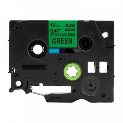 Banda compatibila Brother TZ-S731 / TZe-S731 12mm x8m puternic adeziva, text negru / fundal verde