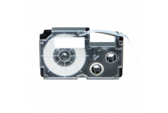 Casio R15WE (XR-24HSWE), 24mm x 2m, 15mm, text negru / fundal alb, contractabila, banda compatibila