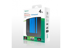 Apacer Hard disk extern, AC633, 2.5", USB 3.0 (3.2 Gen 1), 4TB, AP4TBAC633U-1, albastru, roșurezistent la șocuri, rezistent la praf și apă
