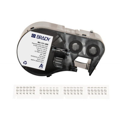 Brady M4-131-498 / 170788, 25.40 mm, Vinyl, text negru / fundal alb
