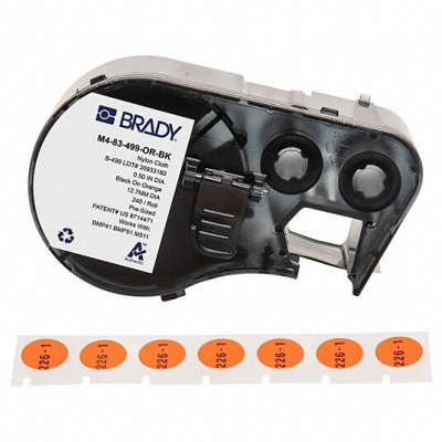 Brady M4-83-499-RD-BK / 170806, 12.70 mm, Nylon, text negru / fundal rosu