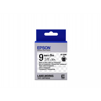 Epson LabelWorks LK-3TBN C53S653004 9mm x 9m, text negru / fundal transparent, banda original