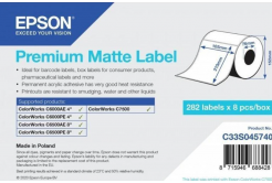 Epson C33S045740 Premium Matte, pentru ColorWorks, 105x210mm, 282buc., alb etichete autoadezive