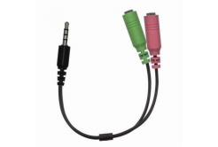 Audio rozdvojka, ACC-100, Jack (3.5mm) samec - 2x Jack (3.5mm) samice, 0.2 m, stereo, černá, Genius