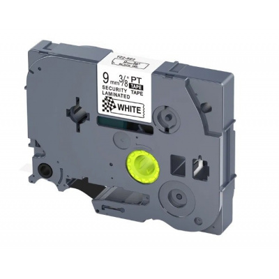 Brother TZ-SE2 / TZe-SE2, 9mm x 8m, text negru / fundal alb, securitate, banda compatibila