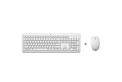 HP 3L1F0AA 230 Sada klávesnice bezdrátová CZ, bílá s bezdrátovou optickou myší, AA, klasická, bezdrátový přijímač USB typ 2.4 [GHz]