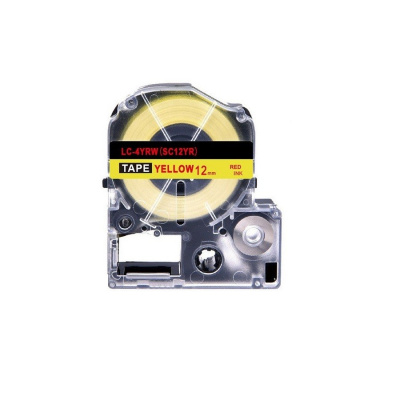 Epson LK-4YRN, SC12YR, 12mm x 9m, text rosu / fundal galben, banda compatibila