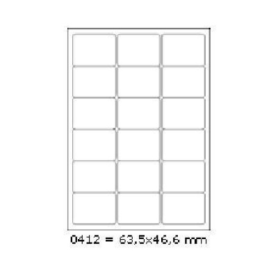 Etichete autoadezive 63,5 x 46,6 mm, 18 de etichete, A4, 100 coli
