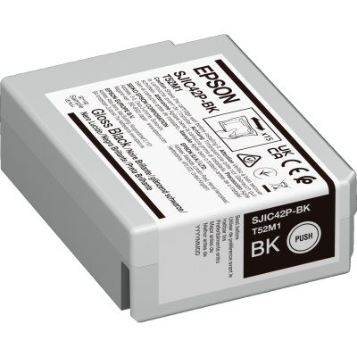 Epson SJIC42P-BK C13T52M140 pentru ColorWorks, negru (glossy black) cartus original
