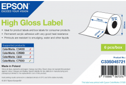 Epson C33S045721 High Gloss, pentru ColorWorks, 76x127mm, 960buc., alb etichete autoadezive