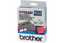 Brother TX-451, 24mm x 15m, text negru / fundal rosu, banda original