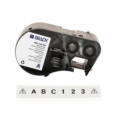 Brady M4C-750-584 / 170811, 19.05 mm x 6.10 m, Plastic, text negru / fundal alb
