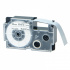 Casio XR-18GWE, 18mm x 5,5m text negru / fundal alb, extr.adh. banda compatibila