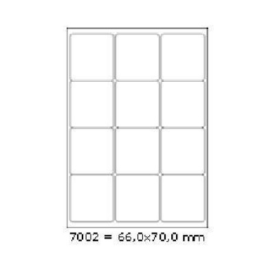 Etichete autoadezive 66 x 70 mm, 12 de etichete, A4, 100 coli