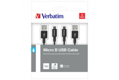 Verbatim 48874 USB cablu (2.0), USB A + microUSB, 1m, negru, box, 2 buc.