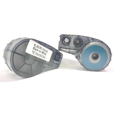 Brady M21-750-499 / 110895, Nylon Cloth, 19.05 mm x 4.88 m, text negru / fundal alb, banda compatibila