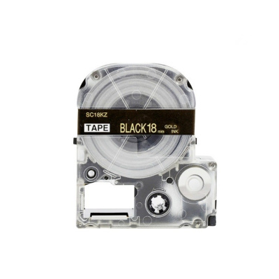 Epson LC-SC18KZ, 18mm x 8m, text auriu / fundal negru, banda compatibila