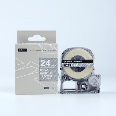 Epson LK-6TWN, ST24SW, 24mm x 9m, text alb / fundal transparent, banda compatibila