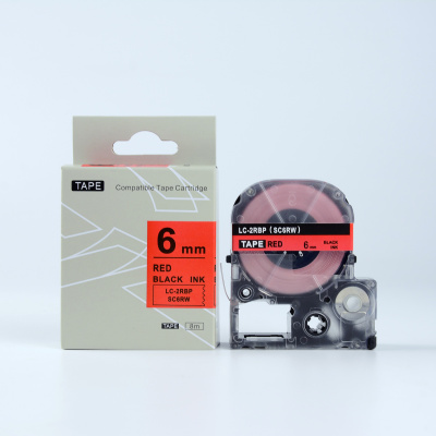 Epson LTS6RW, 6mm x 5m, text rosu / fundal alb, banda compatibila