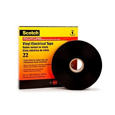 Bandă izolatoare PVC 3M 22 Scotch, neagră, 38 mm x 33 m