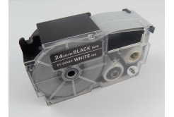 Banda compatibila Casio XR-24ABK 24mm x 8m text alb / fundal negru