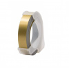 Dymo Omega, 9mm x 3m, text alb / auriu negru, banda compatibila