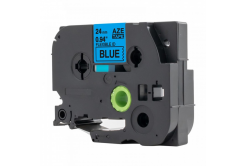 Banda compatibila Brother TZ-FX551 / TZe-FX551, 24mm x 8m, flexi, text negru / fundal albastru