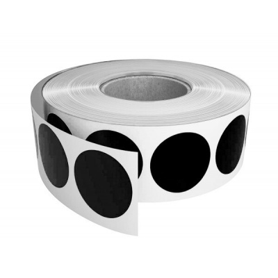 Etichete autoadezive rotund 20 mm, 2000 buc., negru hârtie pentru TTR, rola