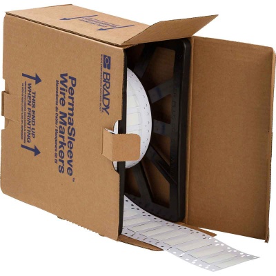 Brady LSZH-375-2-WT / 141242, etichete, THT Low Smoke Halogen Free Permasleeve Wire Marking Sleeves, 50.80 mm x 16.40 mm
